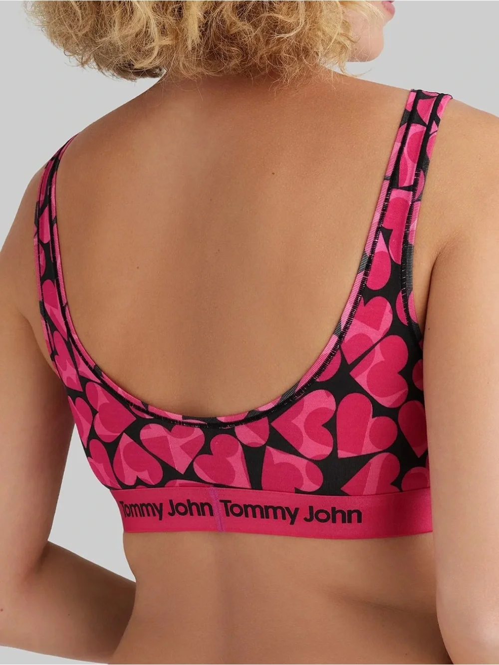 Tommy John Women Size XL Cropped Hearts Soft Second Skin Scoop Bralette NWT